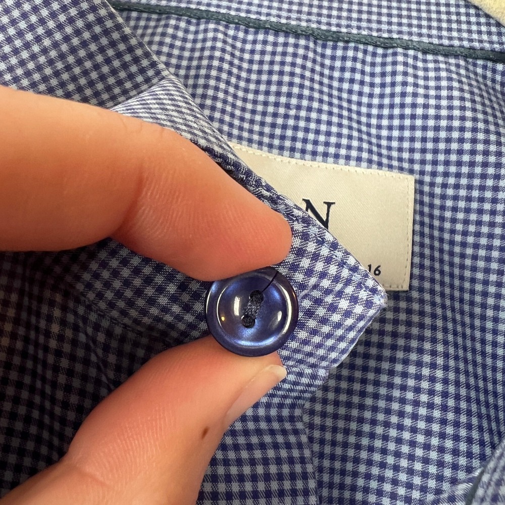 Eton Contemporary Fit Dress Shirt Mens 16 41 Blue Purple Gingham Check Cotton - Picture 5 of 11
